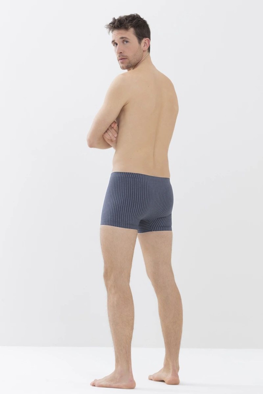 Heren Mey Shorts & Slips | Shorty Serie Tonal Stripes Yacht Blue