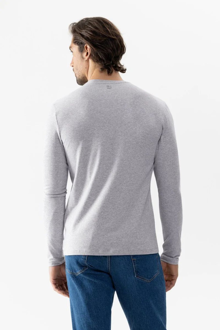 Heren Mey Mix & Match | Longsleeve Serie Relax Light Grey Melange