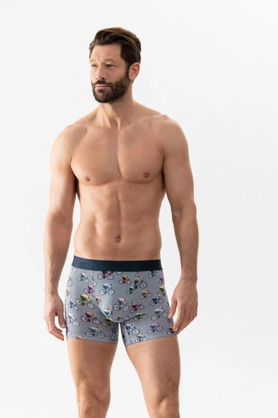 Heren Mey Shorts & Slips | Shorty Serie Sporty Animals Yacht Blue