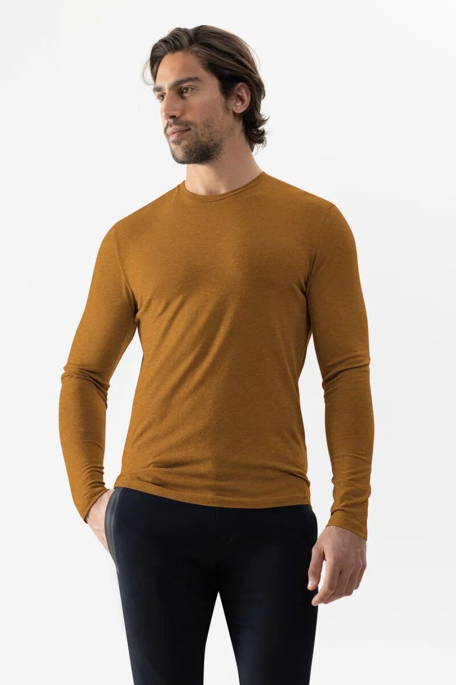 Heren Mey Mix & Match | Longsleeve Serie Relax Cognac