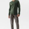 Heren Mey Pyjama'S | Pyjama Serie Ornaments Deep Green