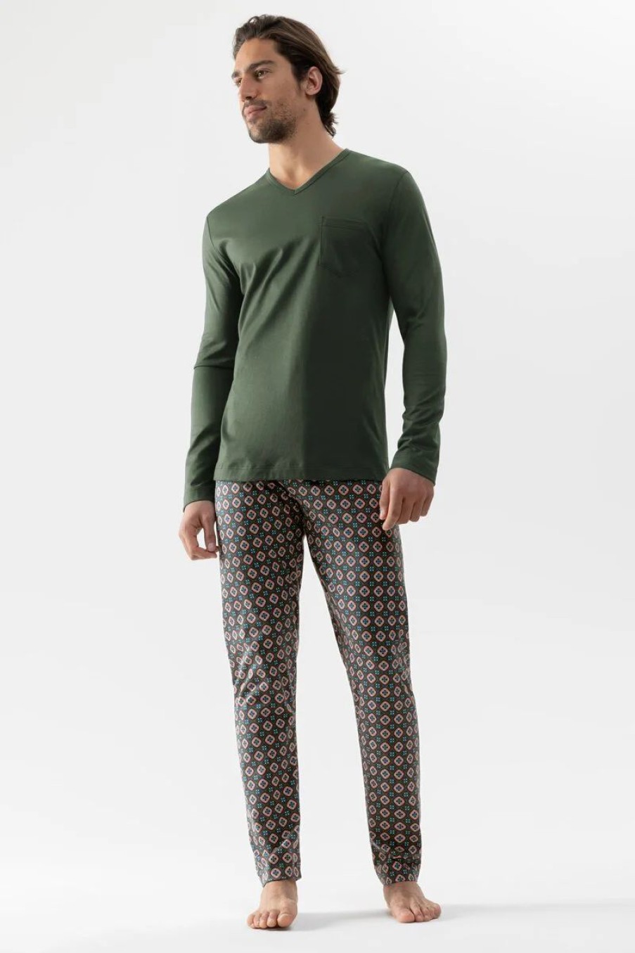 Heren Mey Pyjama'S | Pyjama Serie Ornaments Deep Green