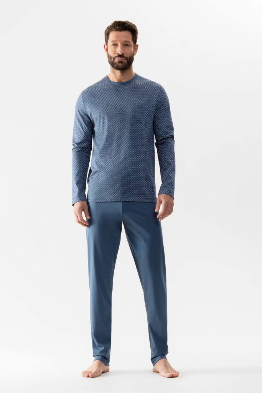 Heren Mey Pyjama'S | Pyjama Serie 3 Col Minimals New Denim