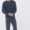 Heren Mey Loungewear Grote Maten | Longsleeve Serie Relax Yacht Blue