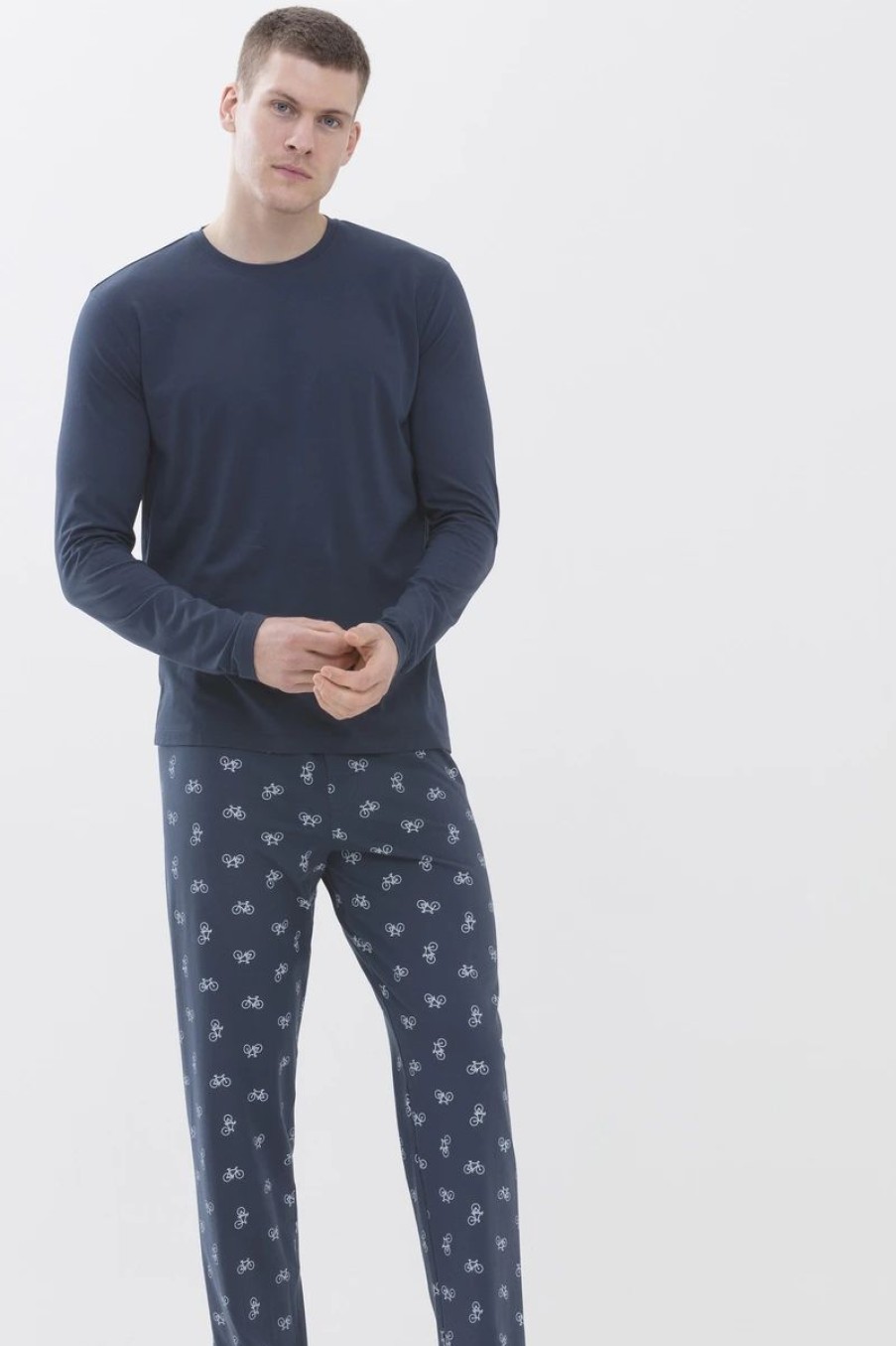 Heren Mey Loungewear Grote Maten | Longsleeve Serie Relax Yacht Blue