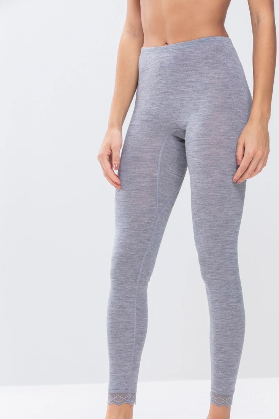 Dames Mey Leggings | Dames 7/8 Pants Serie Silk Touch Wool Mid Grey Melange