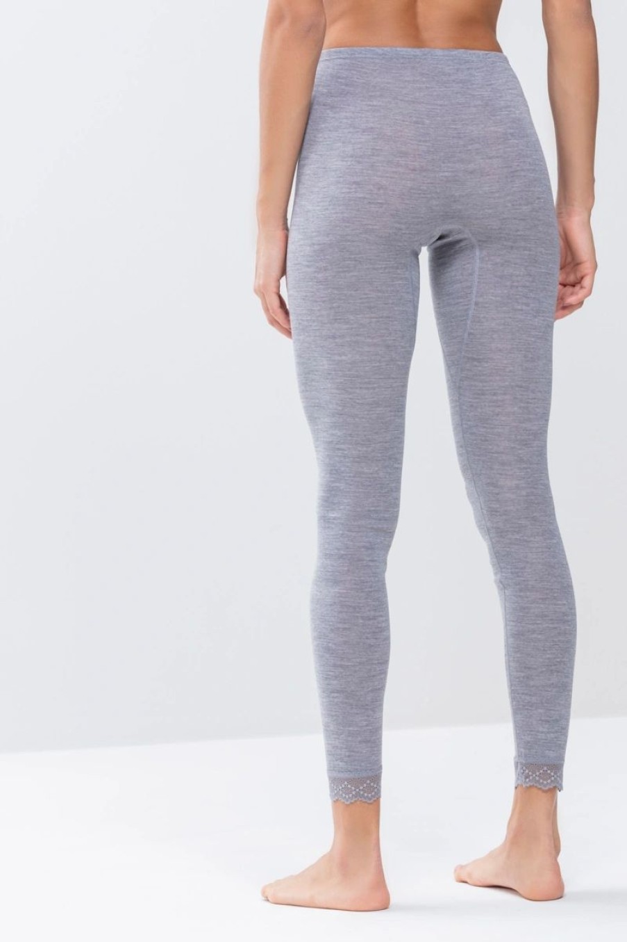 Dames Mey Leggings | Dames 7/8 Pants Serie Silk Touch Wool Mid Grey Melange