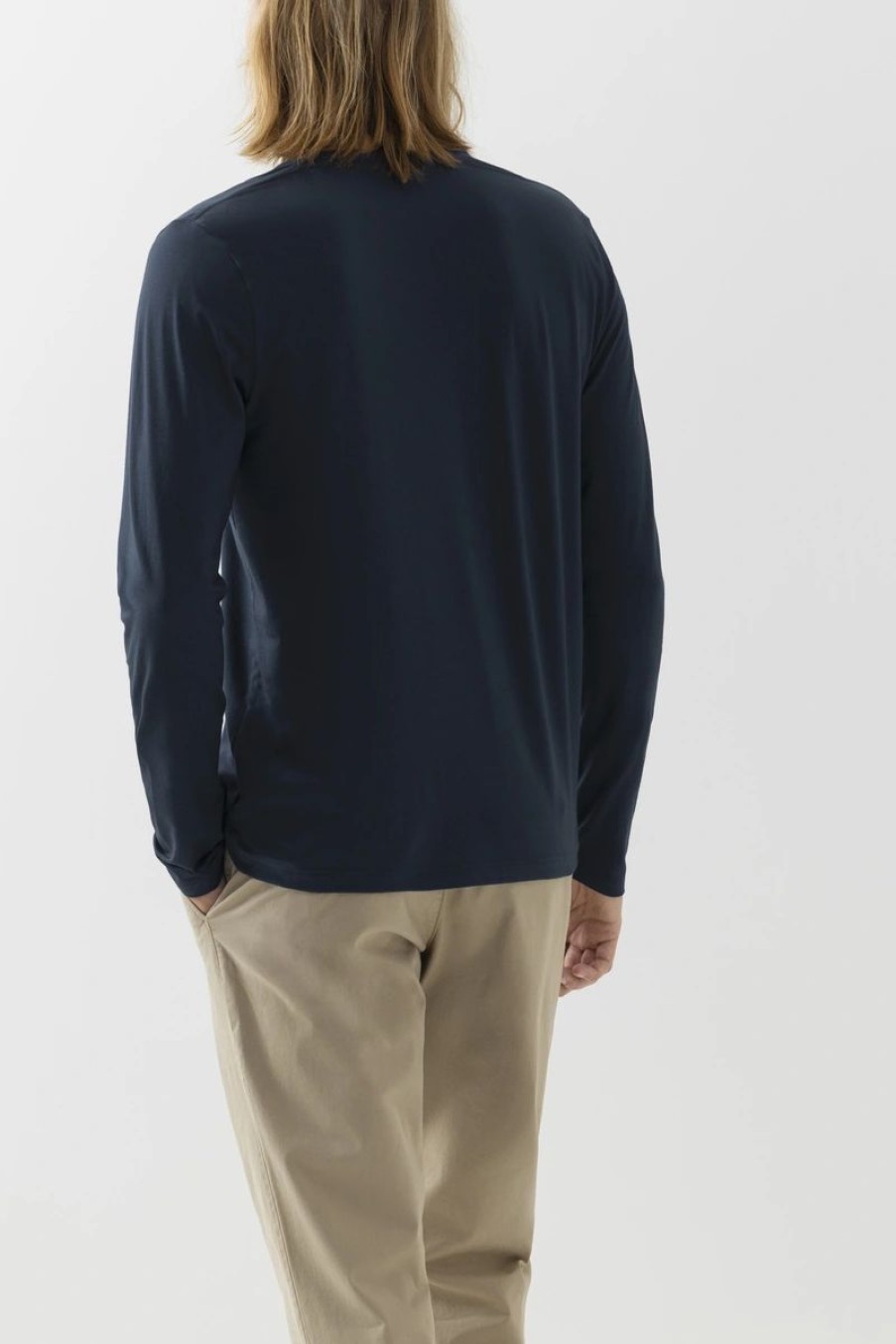 Heren Mey Bovenstukken | Shirt Met Lange Mouwen Dry Cotton Colour Yacht Blue