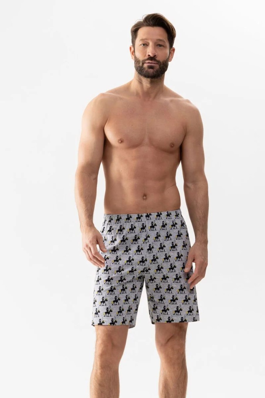 Heren Mey Boxershorts | Short Pants Serie Mey X Lucky Luke Light Grey Melange