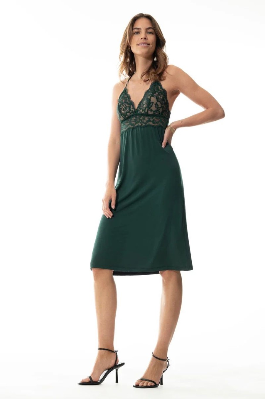 Dames Mey Petticoats & Body Dresses | Neglig00E9 Serie Poetry Vogue Green Leaves