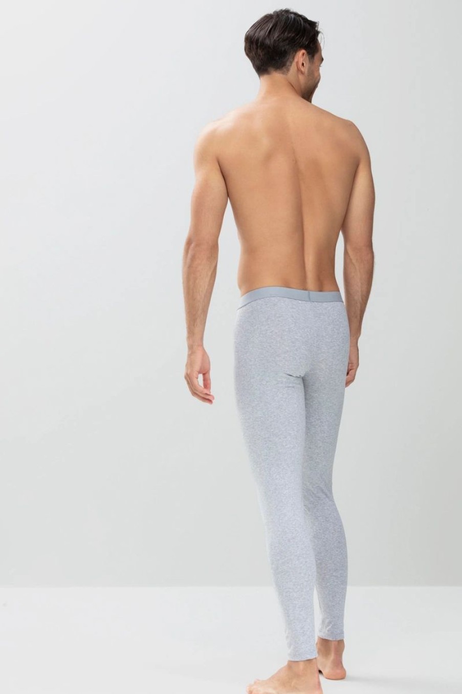 Heren Mey Slips Grote Maten | Long-Pants Serie Casual Cotton Light Grey Melange