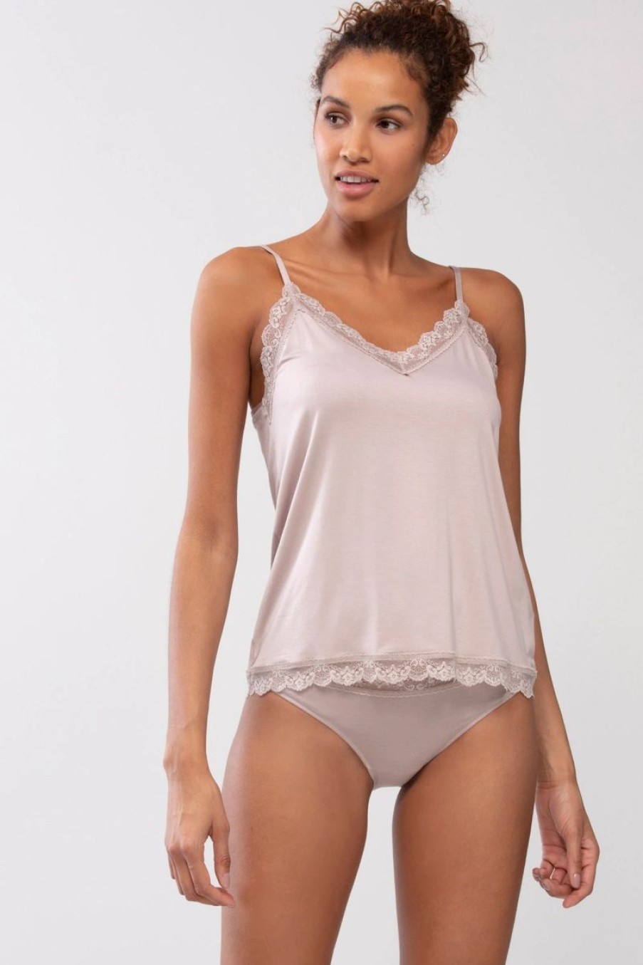 Dames Mey Tops | Spaghetti Top Serie Luise New Toffee