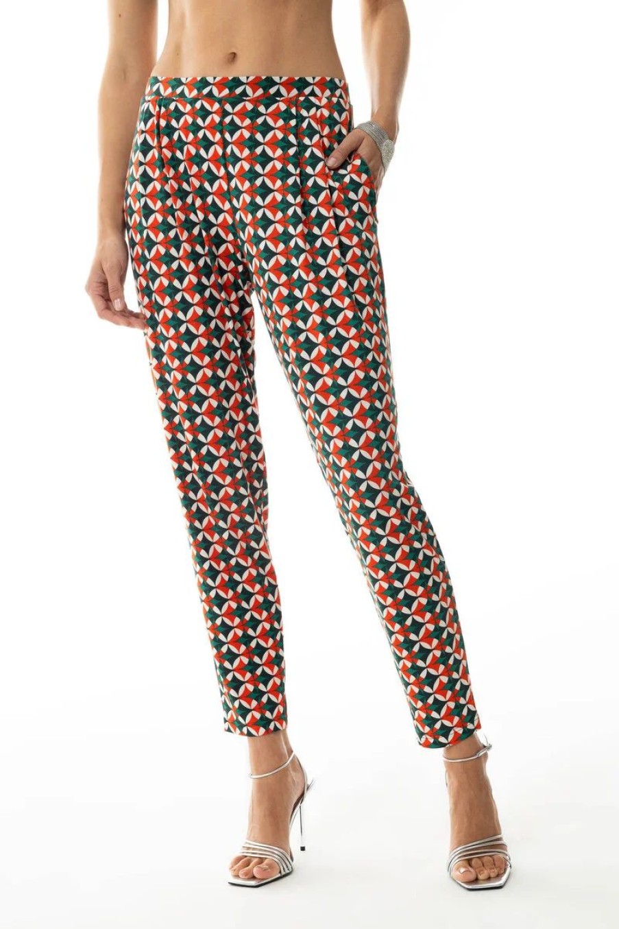 Dames Mey Broeken | Broek Serie Mika Green Leaves