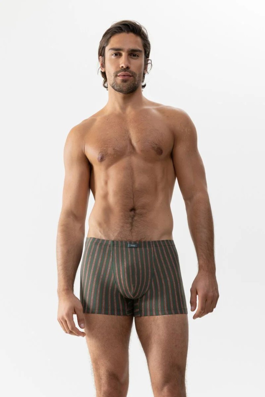 Heren Mey Shorts & Slips | Shorty Serie 3 Col Stripes Quartz Melange