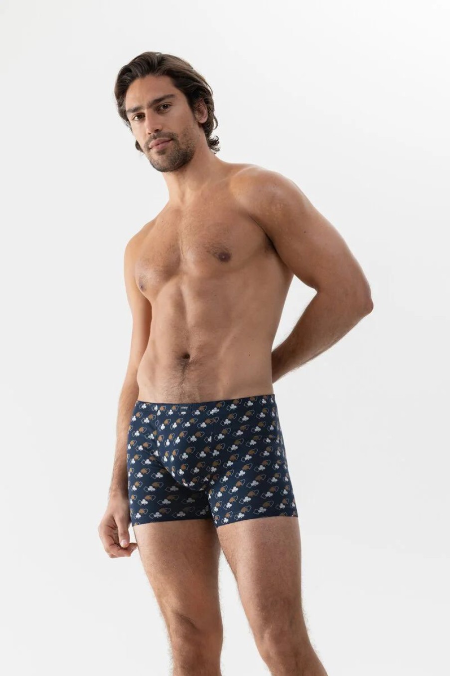 Heren Mey Shorts & Slips | Shorty Serie Symbols Yacht Blue