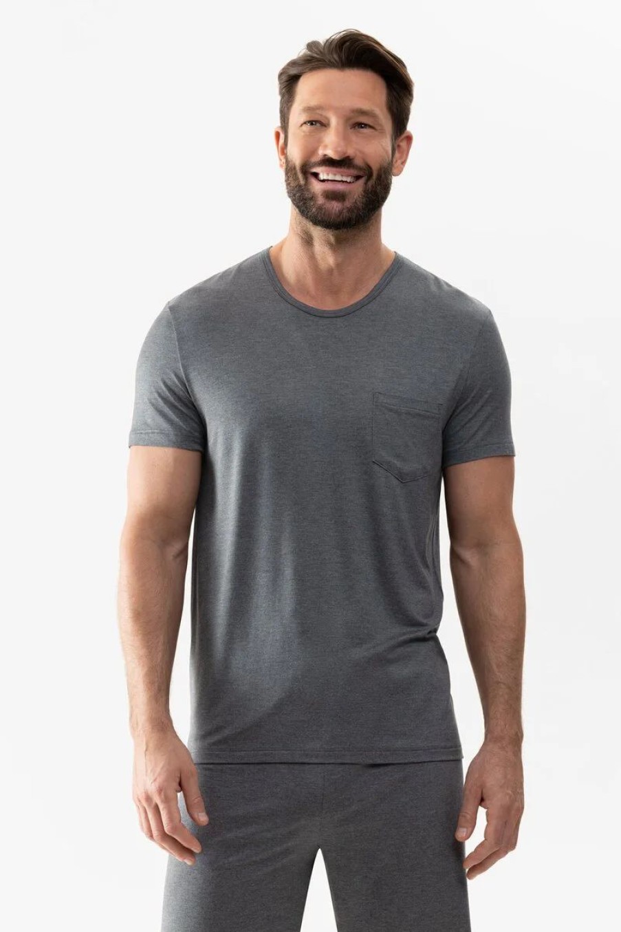 Heren Mey T-Shirt | Shirt 1/2 Mouw Serie Jefferson Modal Quartz Melange