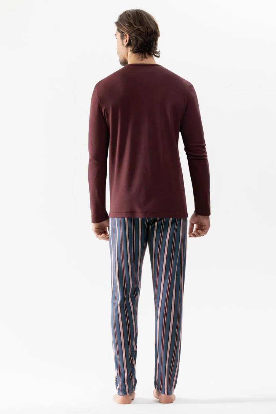 Heren Mey Pyjama'S | Pyjama Serie 4 Col Striped Vino Rosso