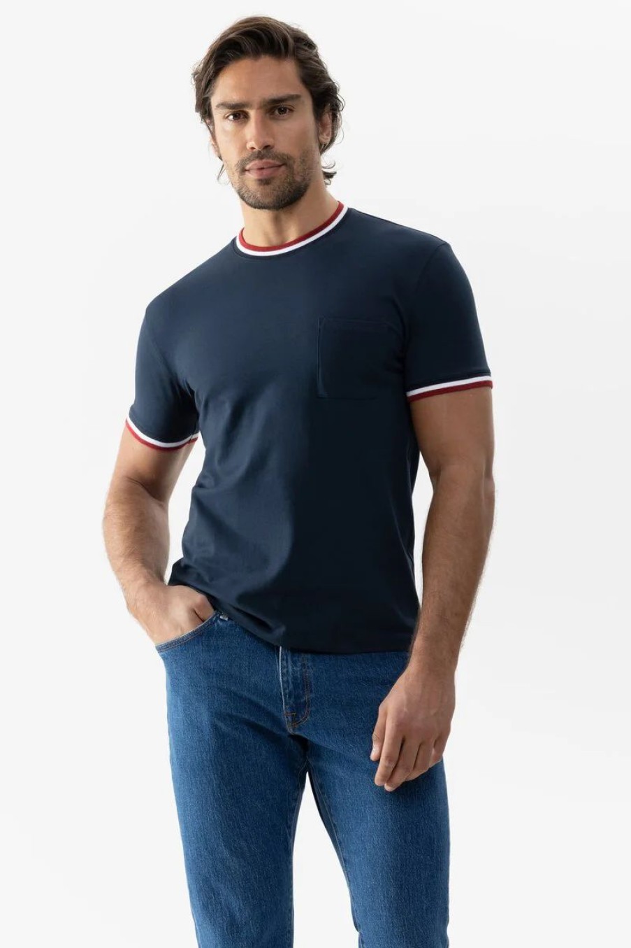 Heren Mey T-Shirt | T-Shirt Serie Relax Stripes Yacht Blue