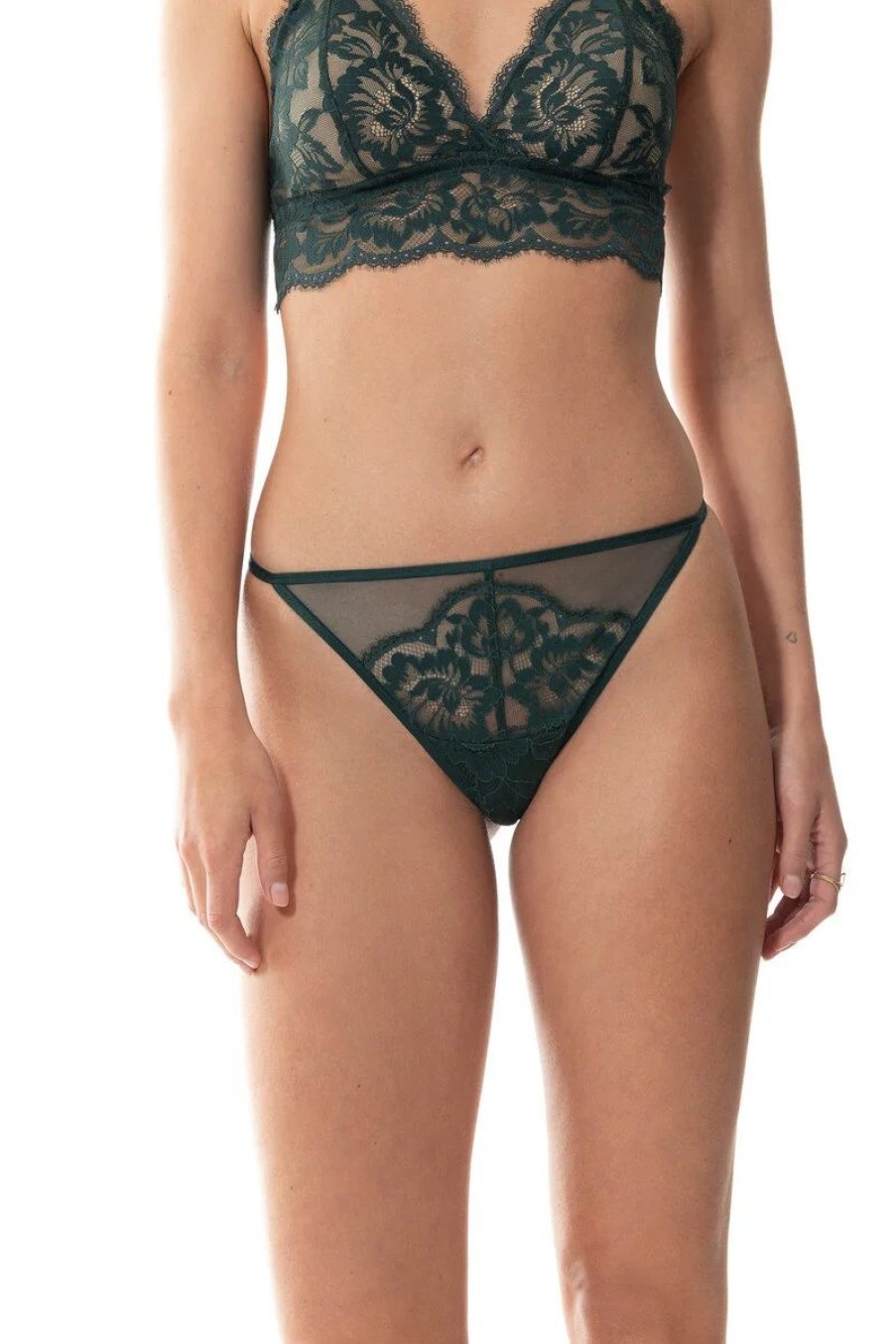 Dames Mey Slips & Pantyshorts | String Serie Poetry Vogue Green Leaves