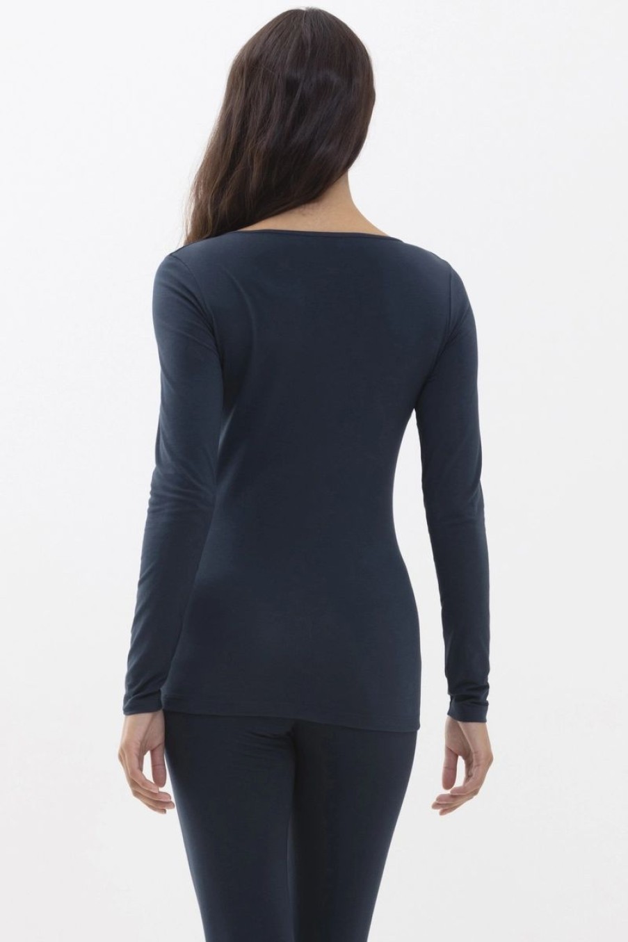 Dames Mey Ondershirts & Tops | Top 1/1-Lange Mouwen Serie Cotton Pure Night Blue