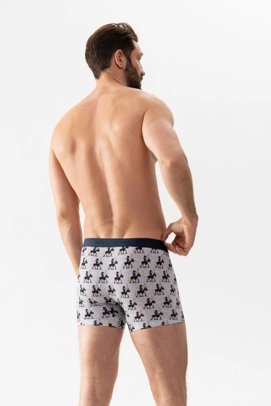 Heren Mey Shorties | Shorty Serie Mey X Lucky Luke Light Grey Melange