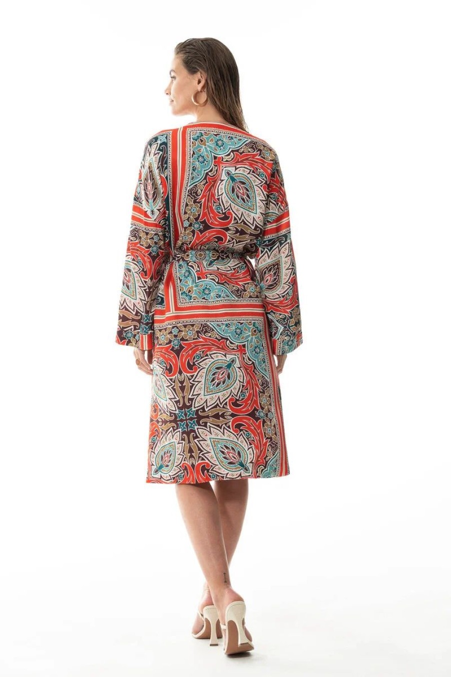 Dames Mey Bovenstukken | Kimono Serie Scarlet Green Leaves