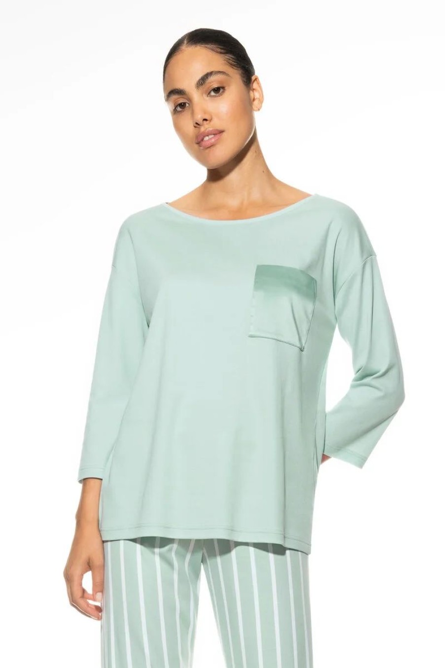 Dames Mey T&Shirts | T-Shirt Met 3/4-Lange Mouwen Serie Malea Sea Glass Light