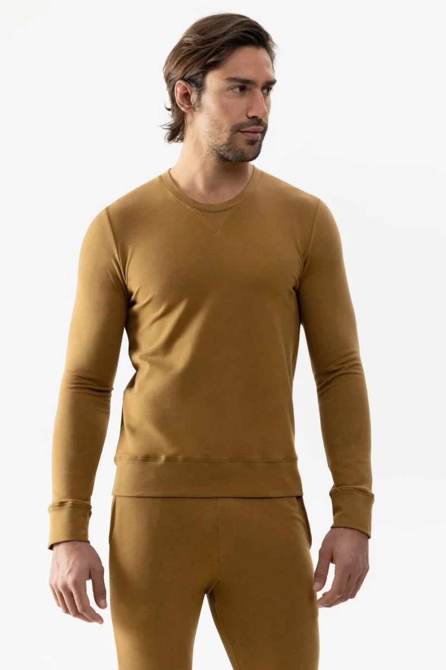 Heren Mey Bovenstukken | Sweatshirt Serie Enjoy Cognac