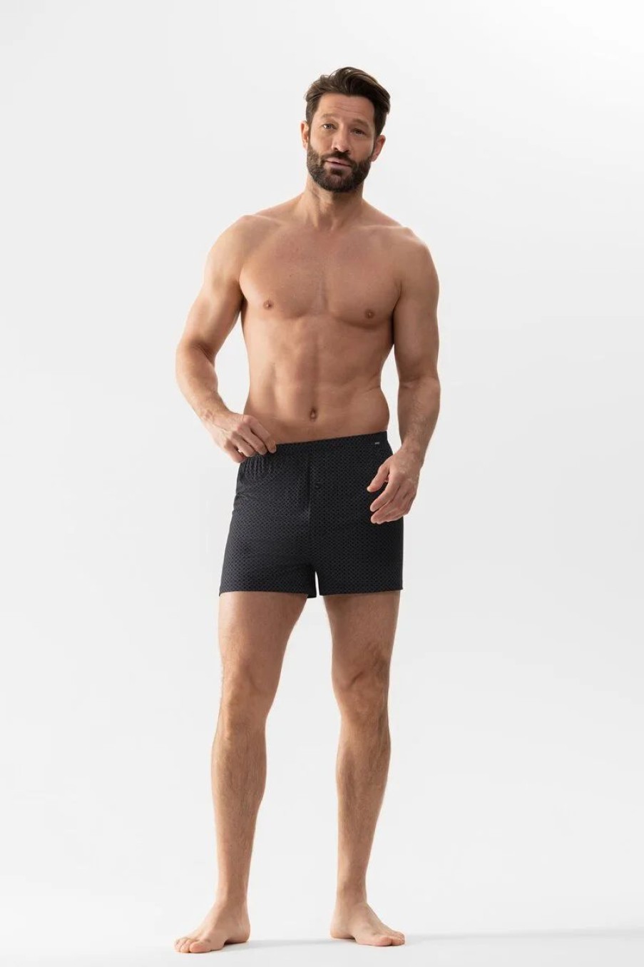 Heren Mey Shorts & Slips | Boxershorts Serie Bc Silver Circle Zwart