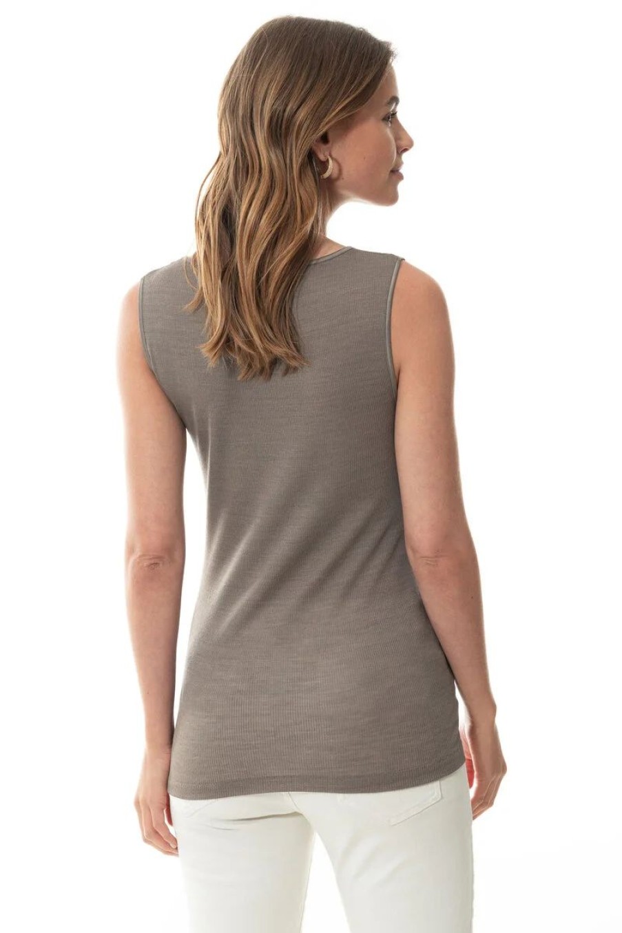 Dames Mey Ondershirts & Tops | Top Serie Wool Love Deep Taupe