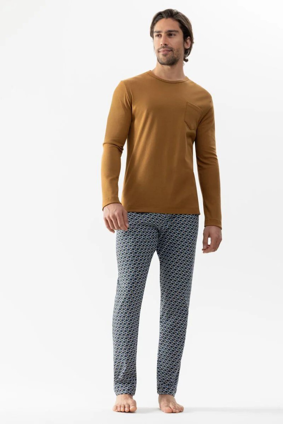 Heren Mey Pyjama'S | Pyjama Serie Hexagon Cognac