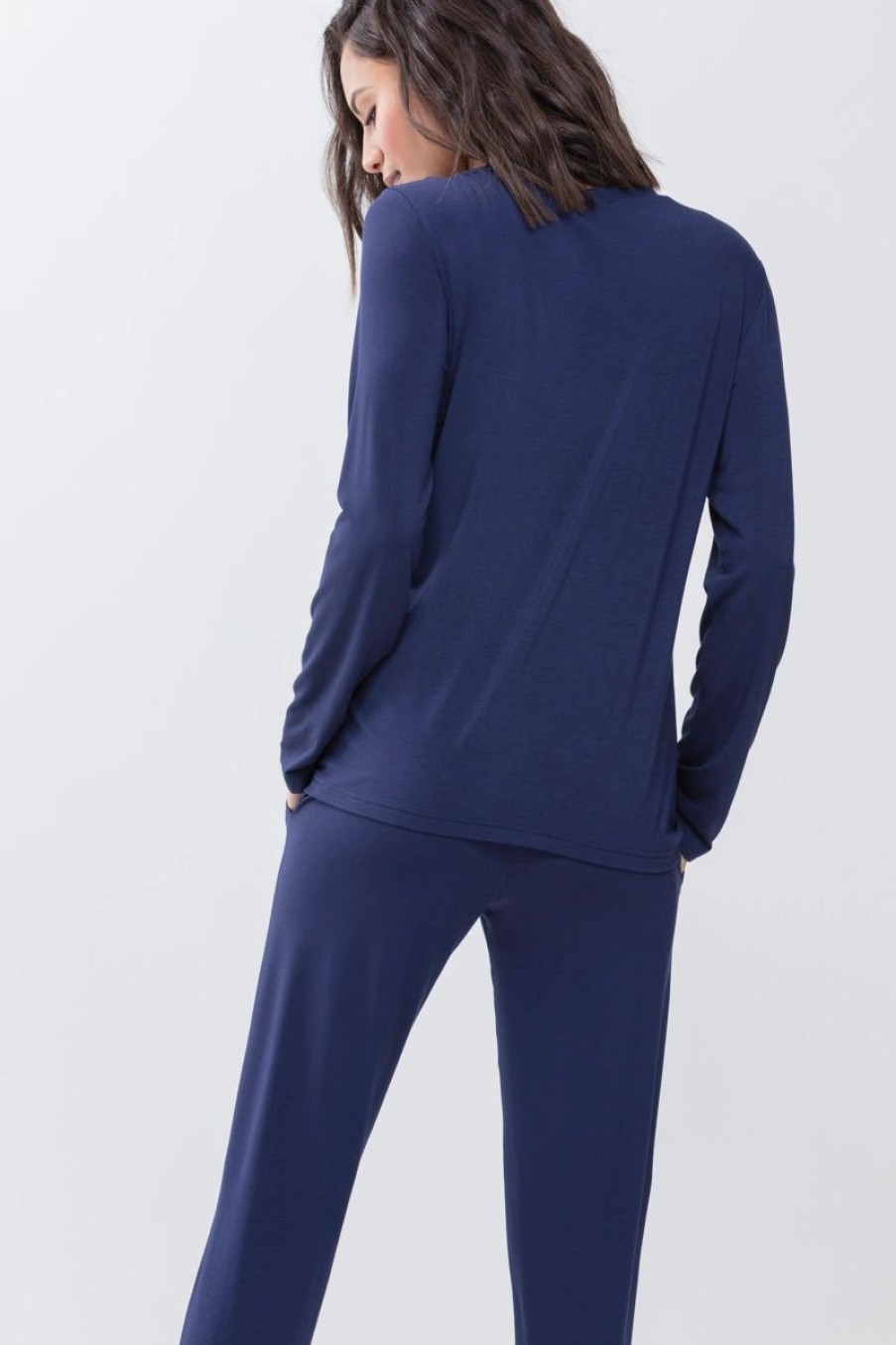 Dames Mey Bovenstukken | Shirt Met Lange Mouwen Serie Sleepy & Easy True Blue