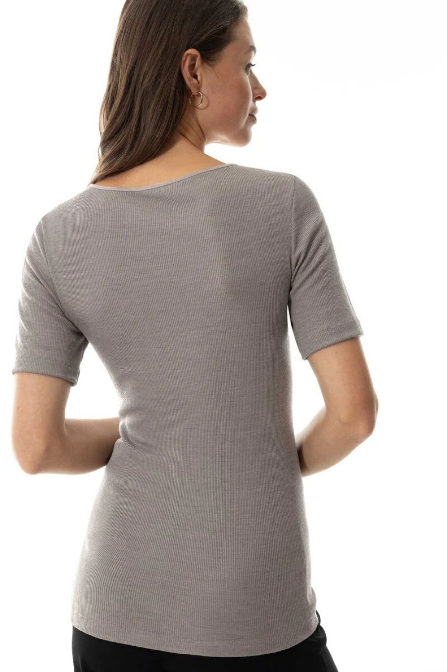 Dames Mey T&Shirts | T-Shirt Serie Wool Love Deep Taupe