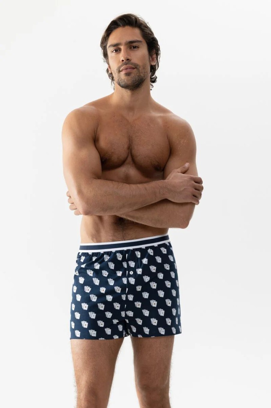 Heren Mey Shorts & Slips | Boxershorts Serie Cards Yacht Blue