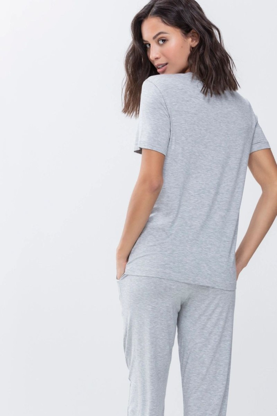 Dames Mey T&Shirts | Shirt Serie Sleepy & Easy Lichtgrijs Melange