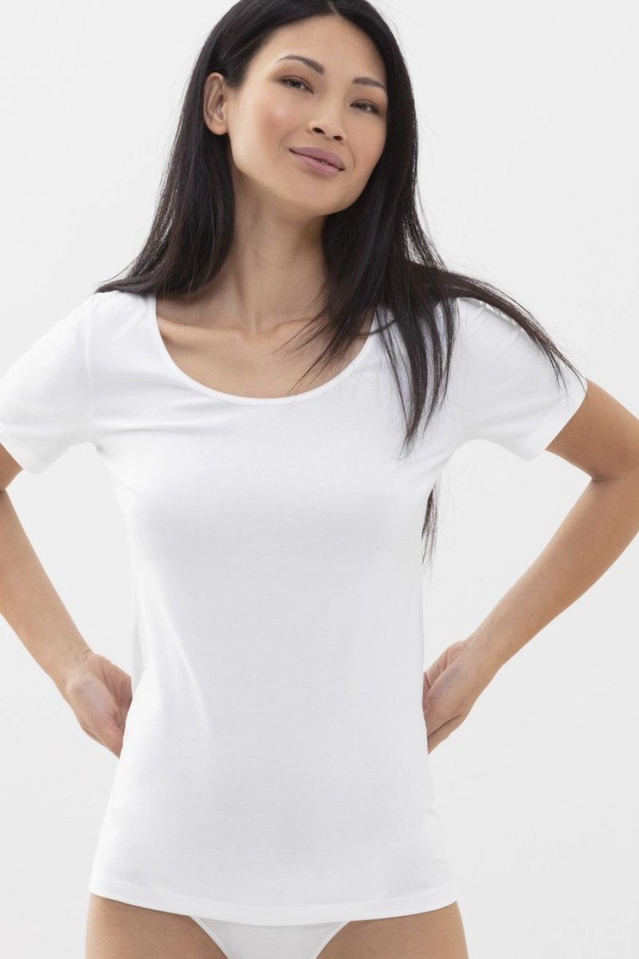 Dames Mey T&Shirts | Top 1/2-Lange Mouwen Serie Cotton Pure Wit