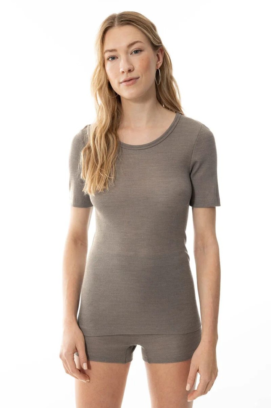 Dames Mey T&Shirts | T-Shirt Serie Wool Love Deep Taupe