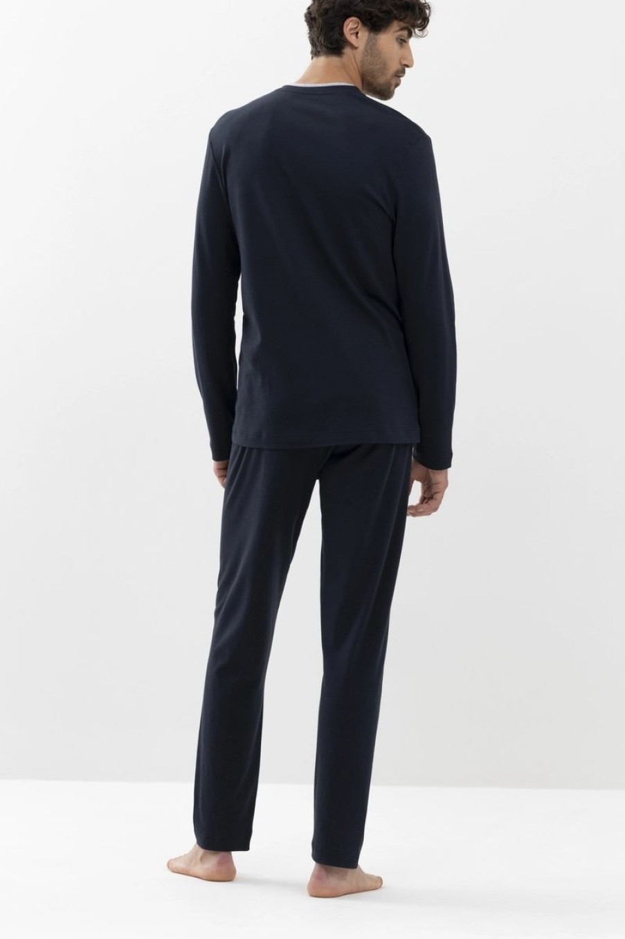 Heren Mey Loungewear Grote Maten | Shirt Met Lange Mouwen Serie N8Tex 2.0 Indigo