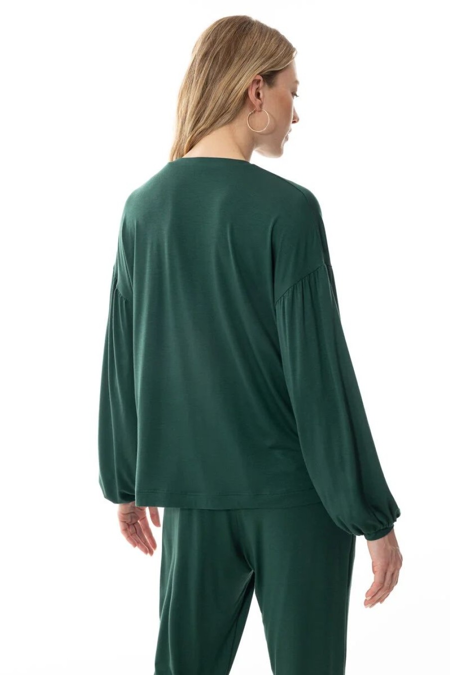 Dames Mey Bovenstukken | Shirt Met Lange Mouwen Serie Alena Green Leaves