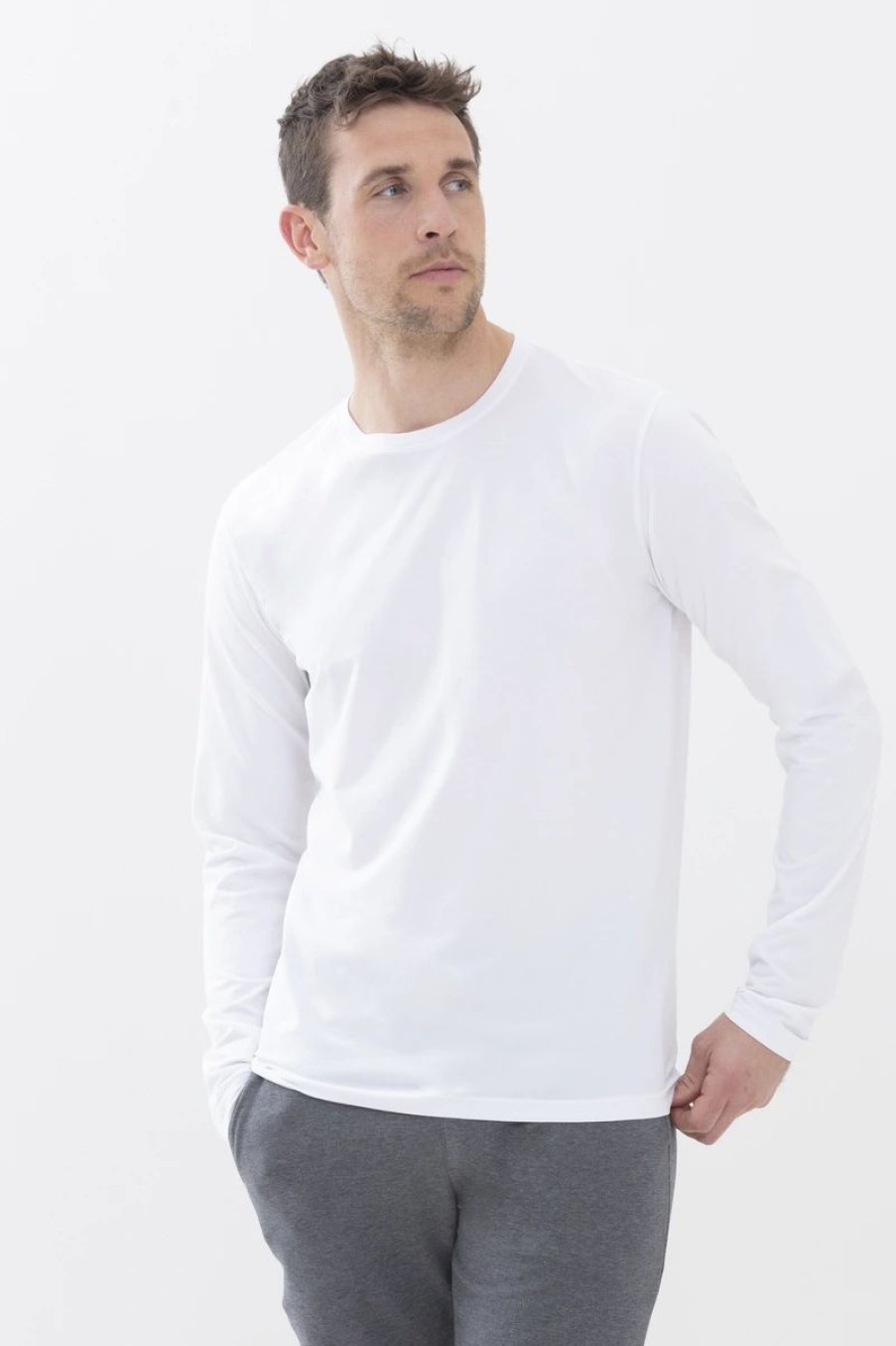 Heren Mey Loungewear Grote Maten | Longsleeve Serie Relax Wit