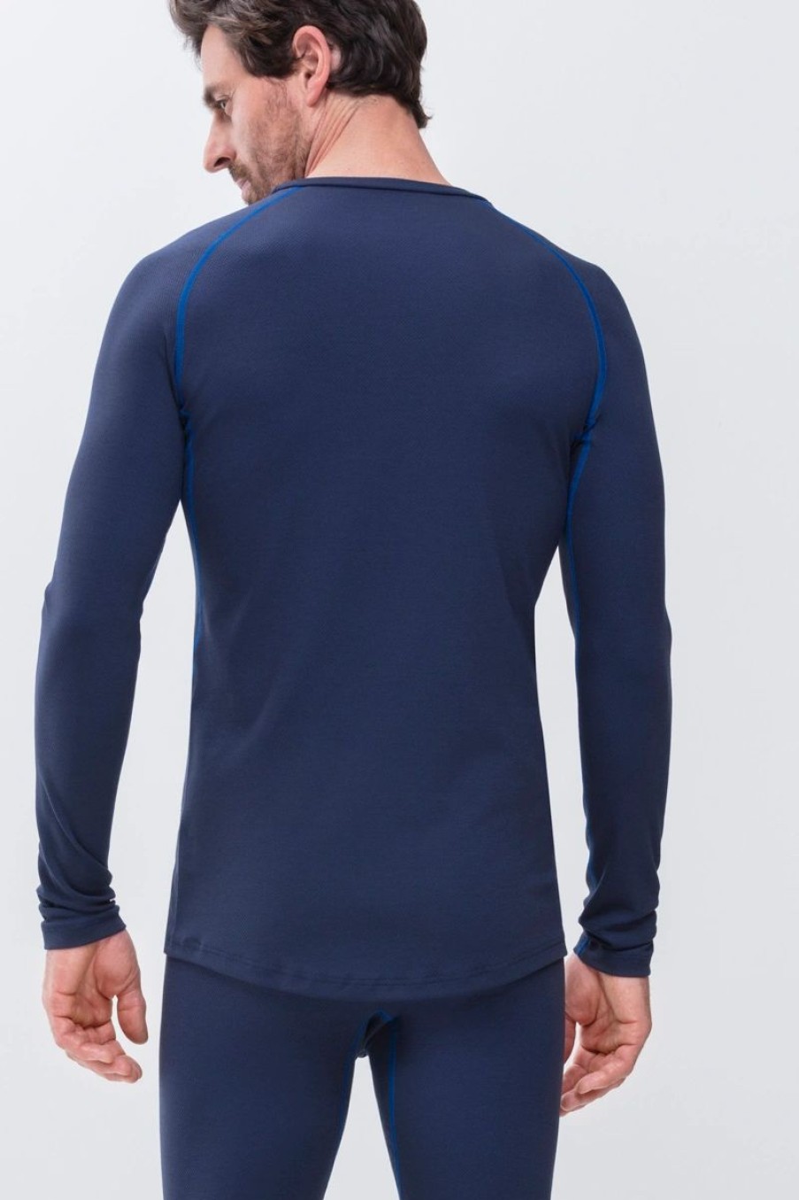 Heren Mey Ondershirts | Longsleeve High Performance Yacht Blue