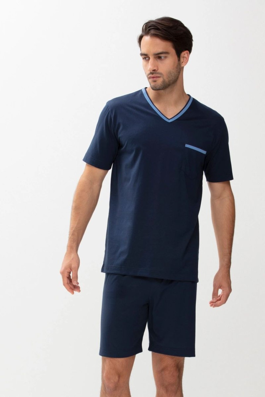 Heren Mey Pyjama'S | Pyjama Kort Serie Leongatha Yacht Blue